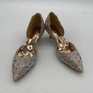 XYD Women Low Kitten Heels Pumps Rhinestones Mesh Slip On Pointed Toe Evening Dress Shoes XYD Women Low Kitten Heels Pumps Rhinestones Mesh Slip On Pointed Toe Evening Dress Shoes